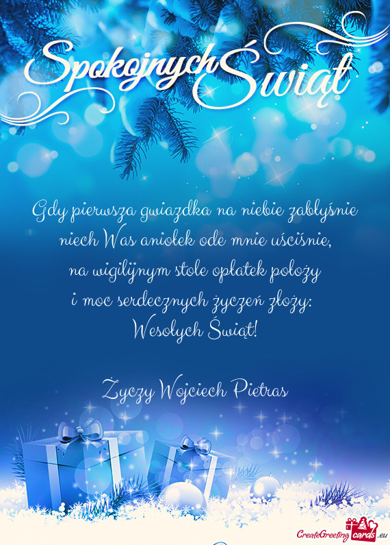 Wesołych Świąt! Wojciech Pietras