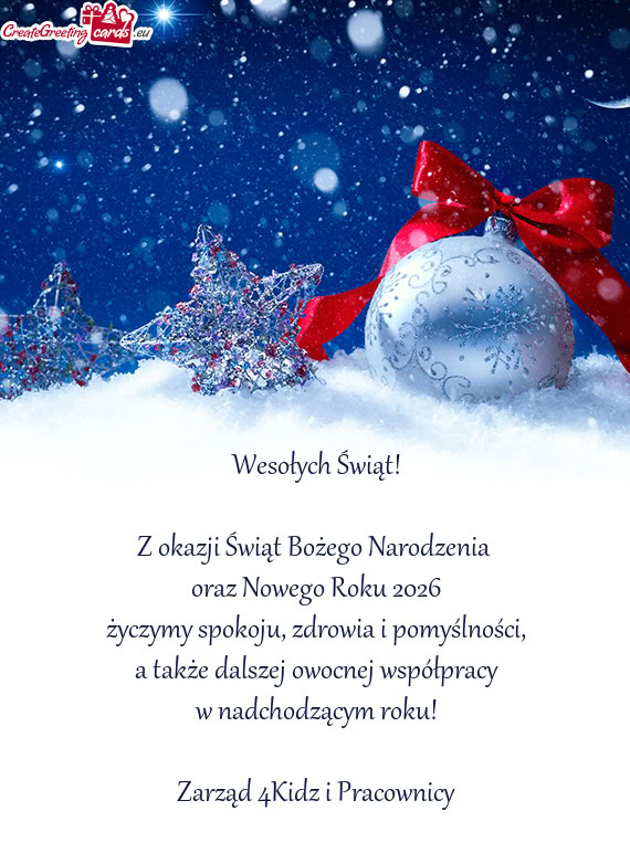 Wesołych Świąt! Z okazji Świąt Bożego Narodzenia oraz Nowego Roku 2026 życzymy spokoju