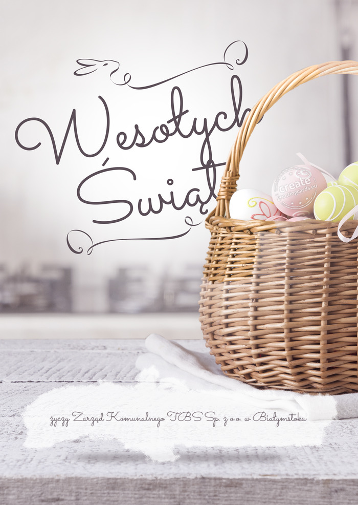 Wesołych Świąt Zarząd Komunalnego TBS Sp. z o.o. w Białymstoku