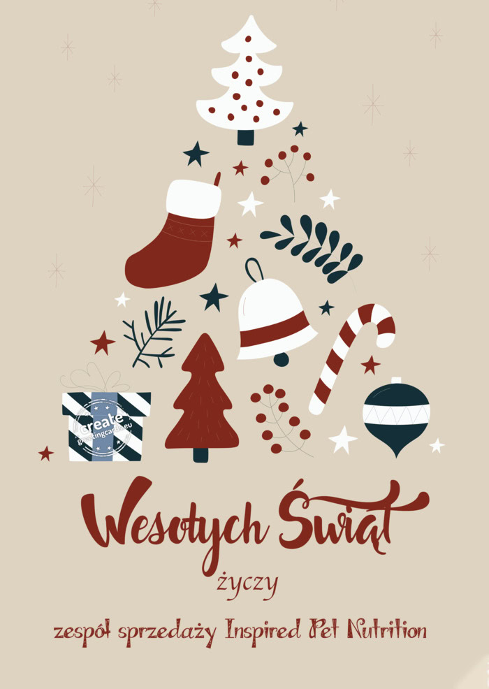 Wesołych Świąt zespół sprzedaży Inspired Pet Nutrition