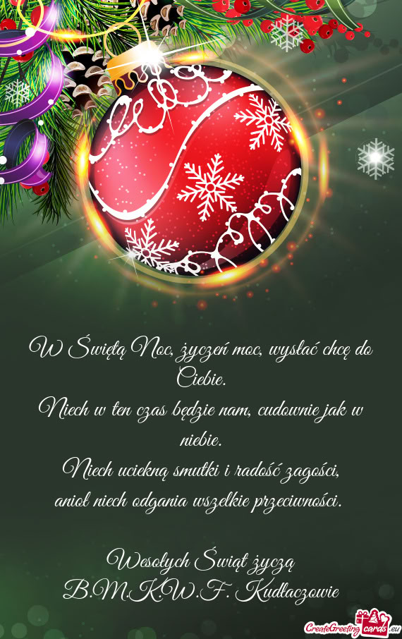 Wesołych Świąt życzą B