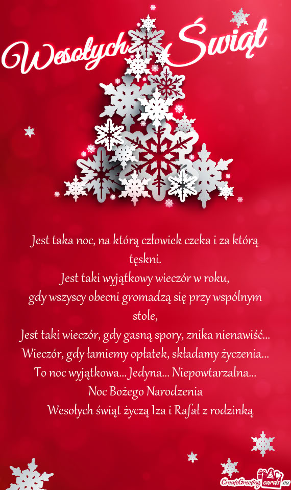 Wesołych świąt życzą Iza i Rafał z rodzinką