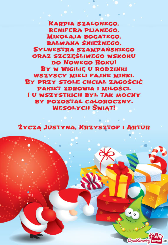 Wesołych Świąt!  Życzą Justyna