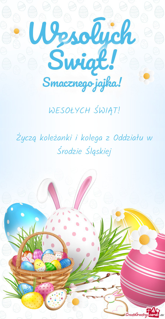 WESOŁYCH ŚWIĄT! Życzą koleżanki i kolega z Oddziału w Środzie Śląskiej