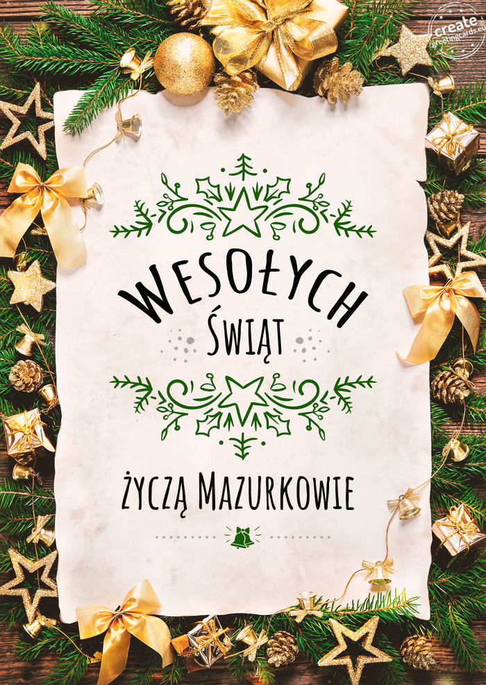 Wesołych Świąt życzą Mazurkowie