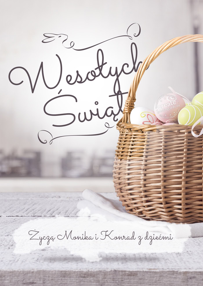 Wesołych Świąt Życzą Monika i Konrad z dziećmi