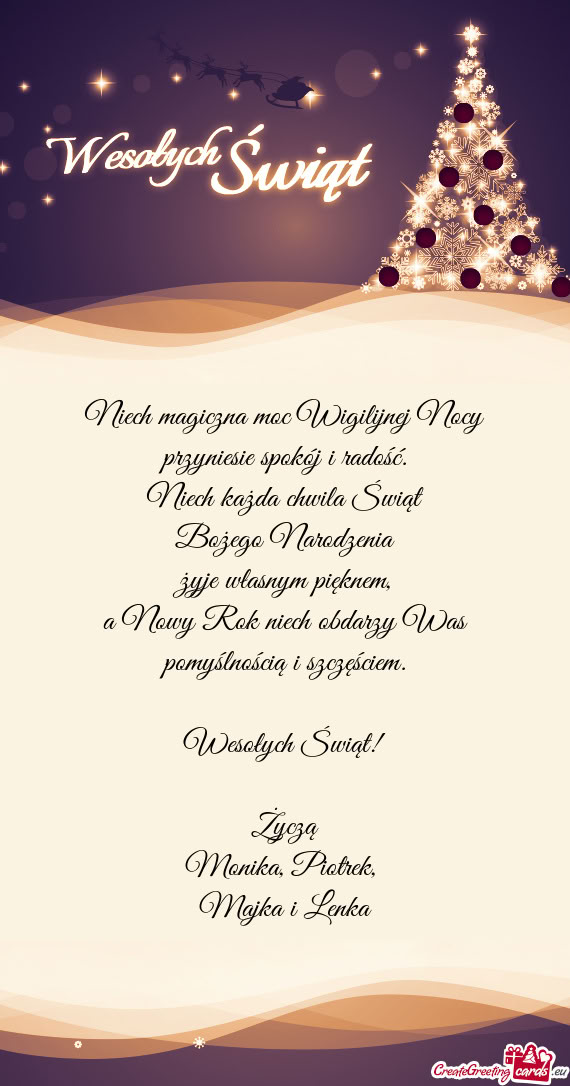 Wesołych Świąt!  Życzą Monika