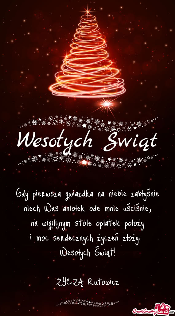 Wesołych Świąt! ŻYCZĄ Rutowicz