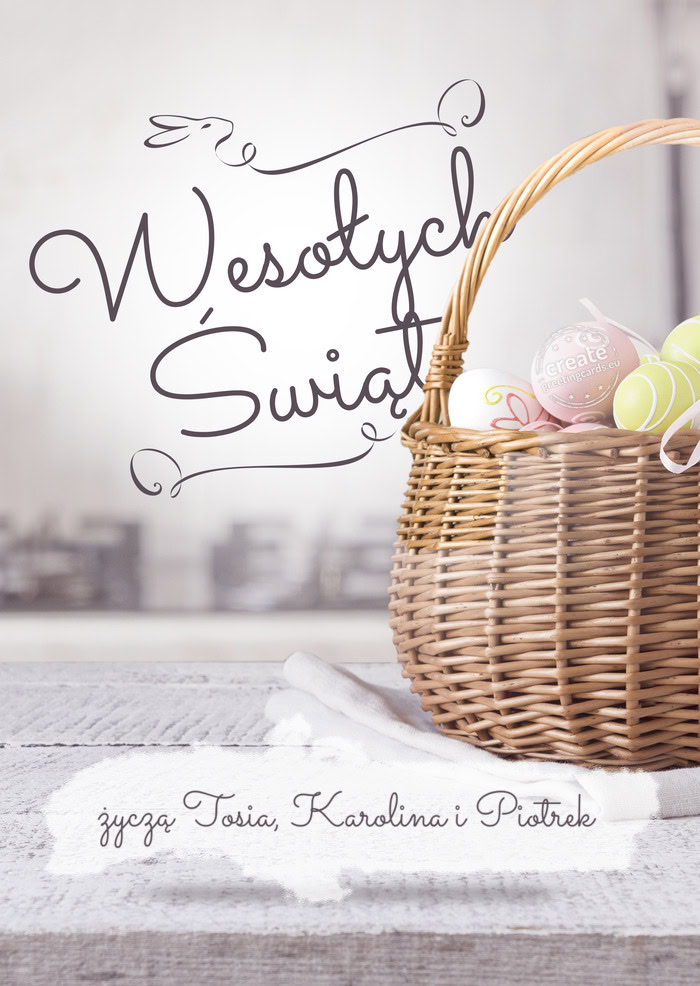 Wesołych Świąt życzą Tosia, Karolina i Piotrek