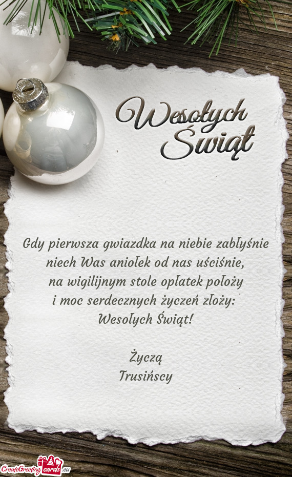 Wesołych Świąt! Życzą Trusińscy