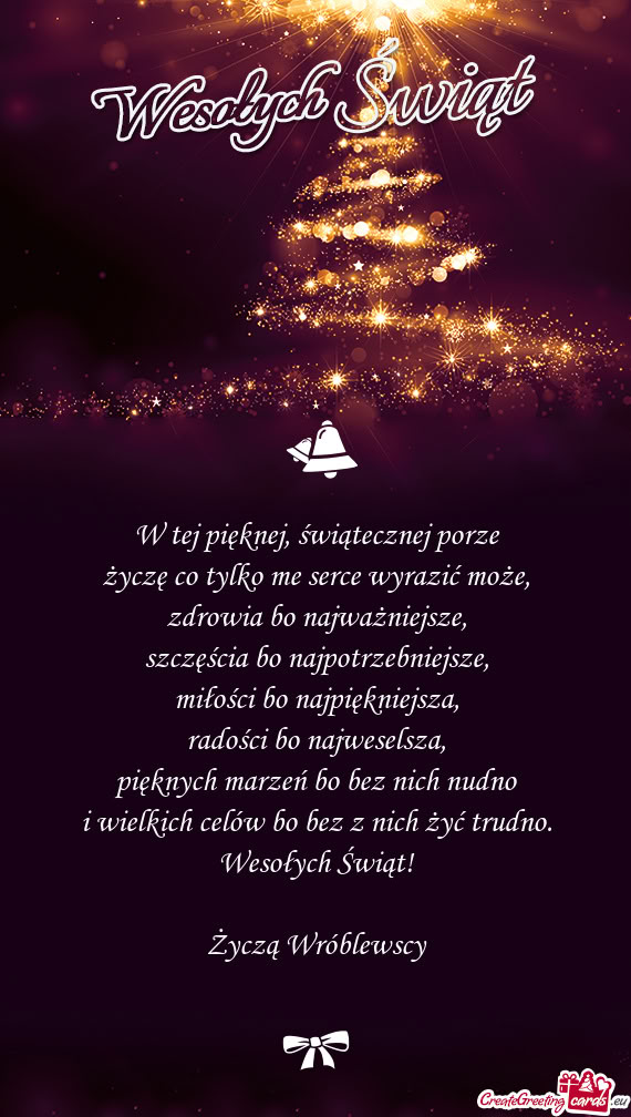 Wesołych Świąt! Życzą Wróblewscy