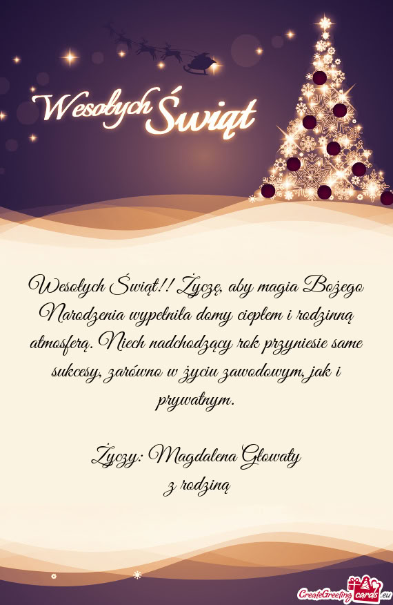 Wesołych Świąt!! Życzę, aby magia Bożego Narodzenia wypełniła domy ciepłem i rodzinną atmo