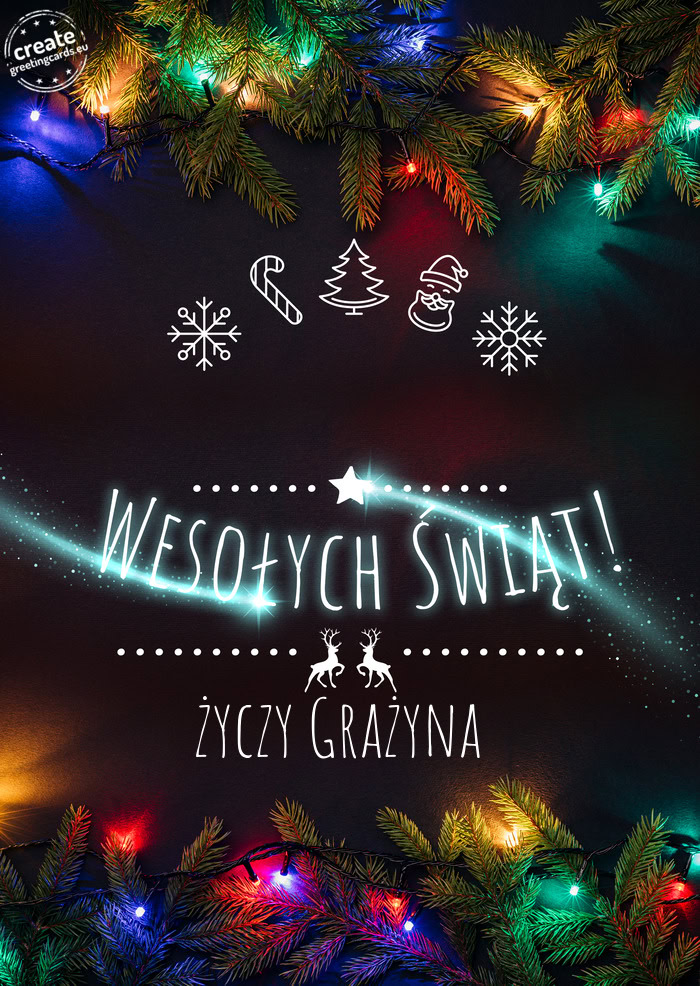Wesołych Świąt życzy Grażyna