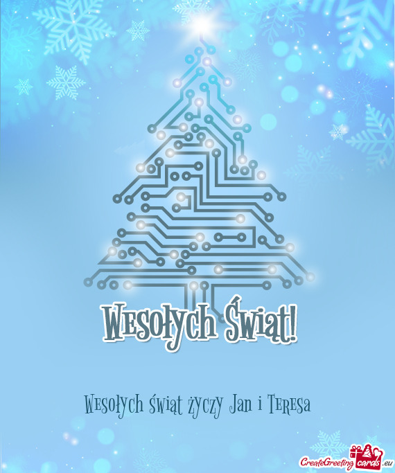 Wesołych świąt życzy Jan i Teresa