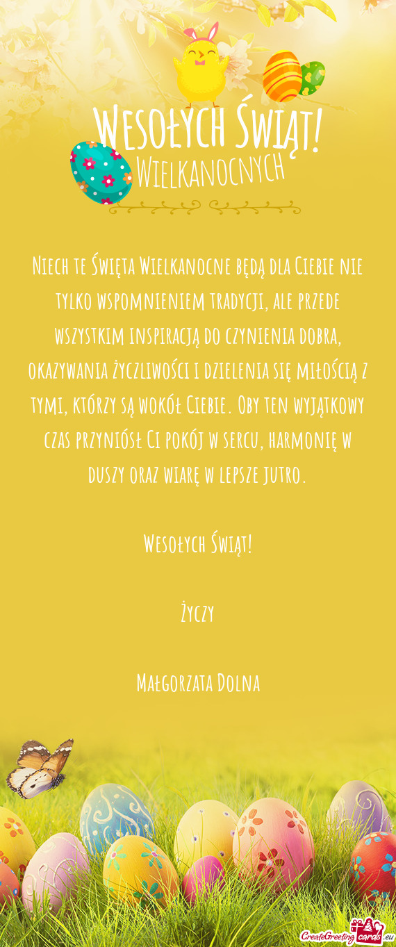 Wesołych Świąt! Życzy Małgorzata Dolna