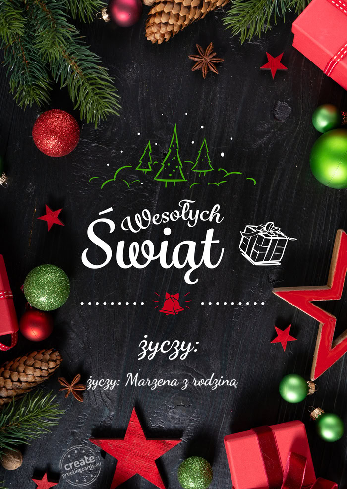 Wesołych Świąt życzy: życzy: Marzena z rodziną 🌲🎅