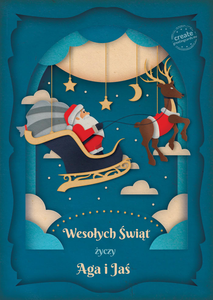 Wesołych Świąt życzyAga i Jaś