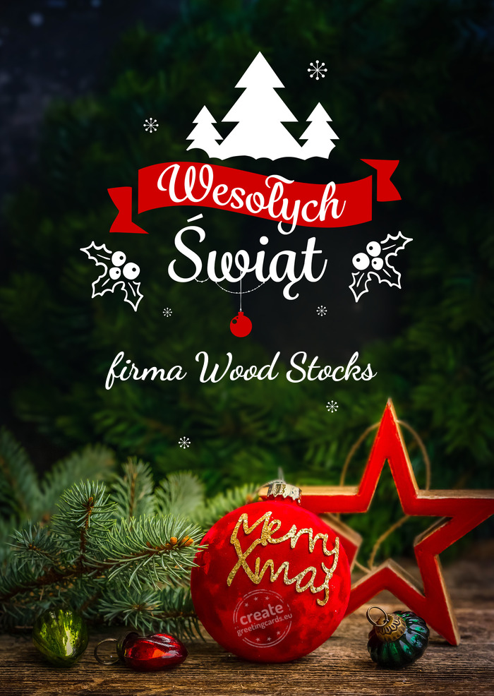 Wesołych Świątafirma Wood Stocks