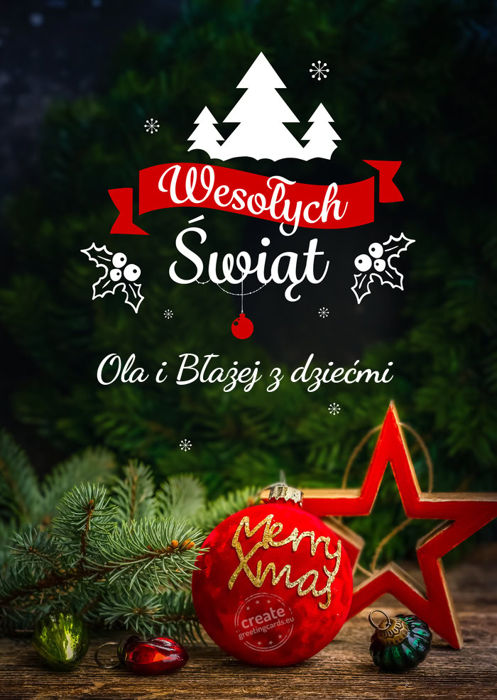 Wesołych ŚwiątaOla i Błażej z dziećmi