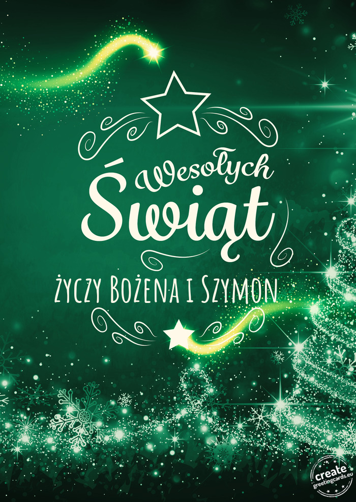 Wesołych ŚwiątBożena i Szymon