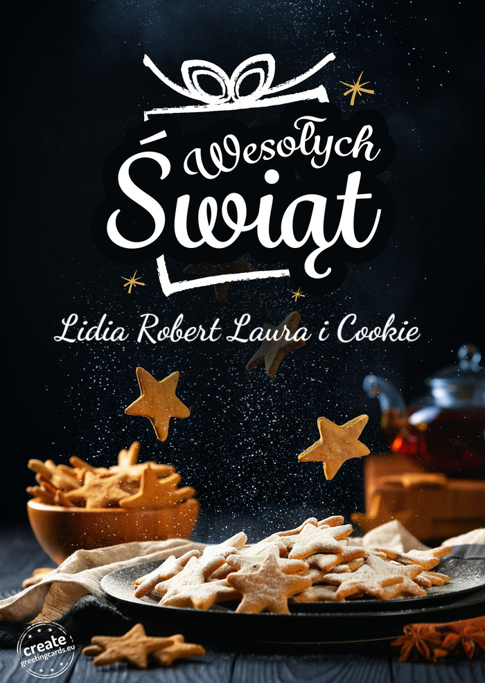 Wesołych ŚwiątLidia Robert Laura i Cookie
