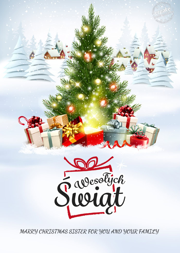 Wesołych ŚwiątMARRY CHRISTMAS SISTER FOR YOU AND YOUR FAMILY