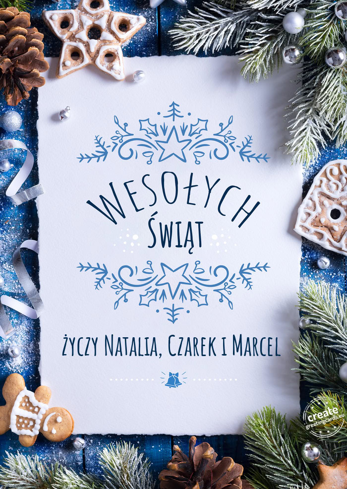 Wesołych ŚwiątNatalia, Czarek i Marcel