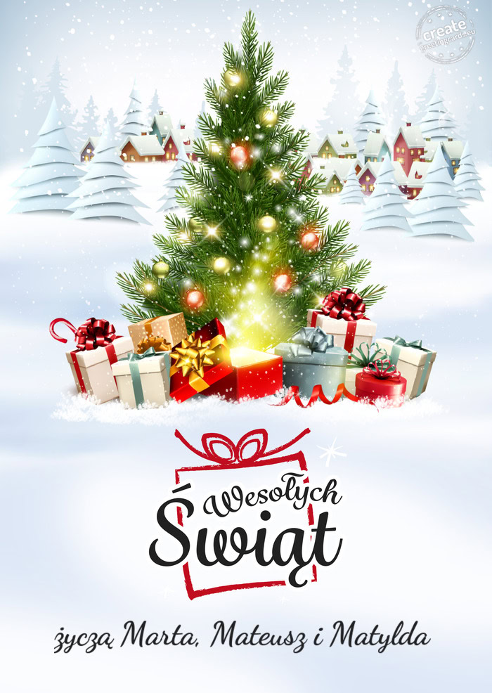 Wesołych Świątżyczą Marta, Mateusz i Matylda