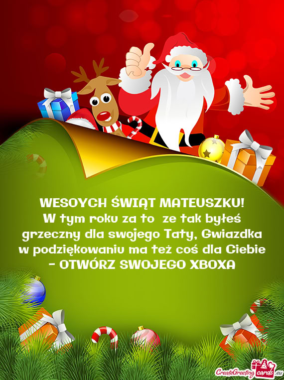 WESOYCH ŚWIĄT MATEUSZKU