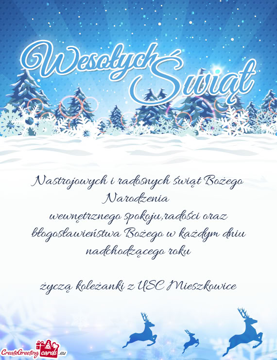 Wewnętrznego spokoju,radości oraz błogosławieństwa Bożego w każdym dniu nadchodzącego roku