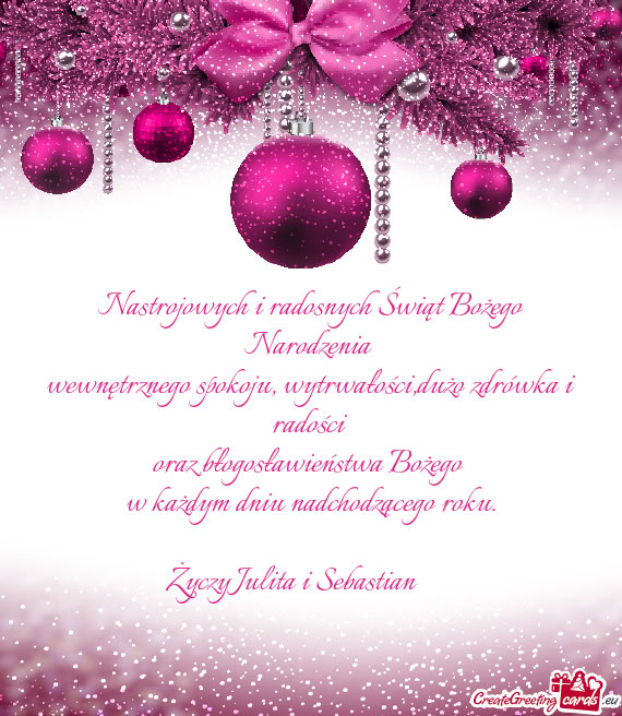 Wewnętrznego spokoju, wytrwałości,dużo zdrówka i radości