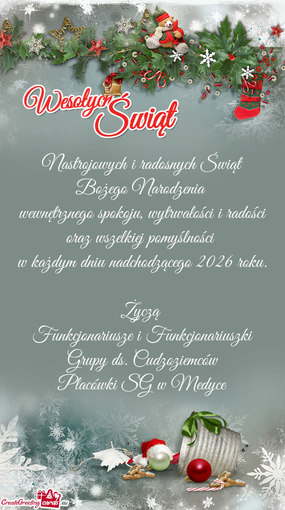 Wewnętrznego spokoju, wytrwałości i radości oraz wszelkiej pomyślności