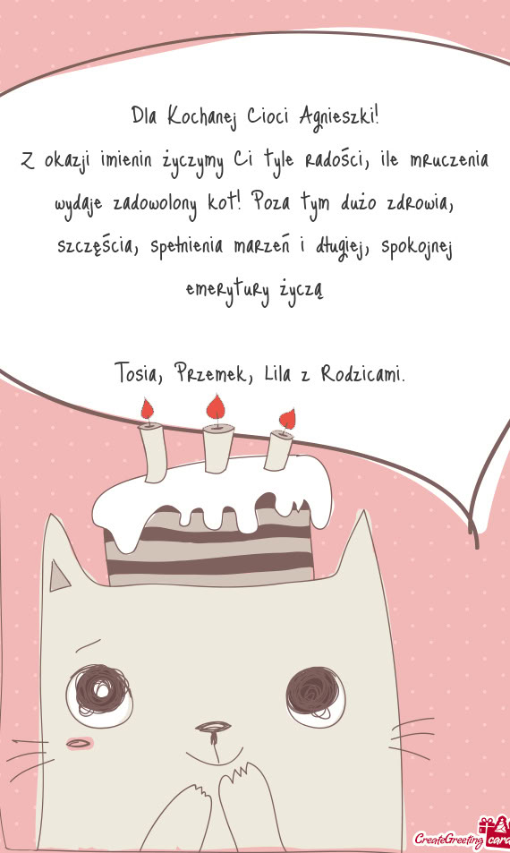 Wia, szczęścia, spełnienia marzeń i długiej, spokojnej emerytury życzą