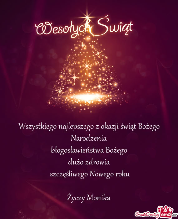 Wia szczęśliwego Nowego roku Monika