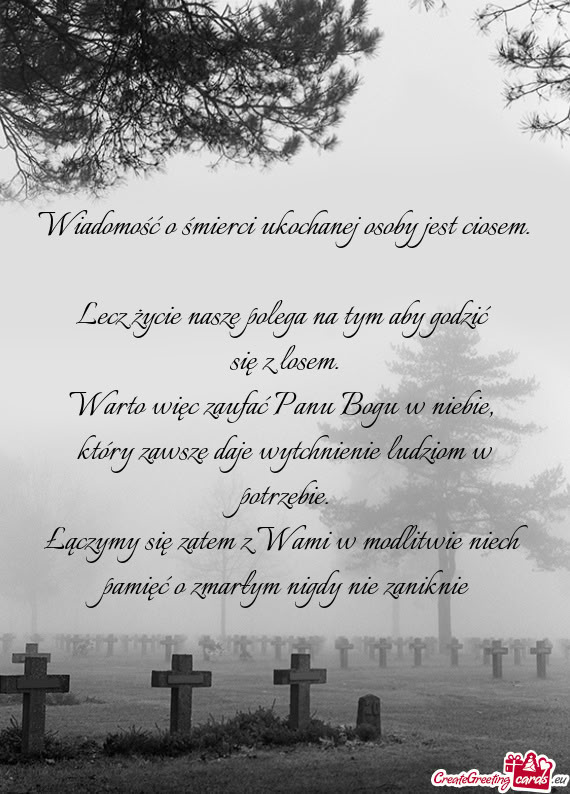 Wiadomość o śmierci ukochanej osoby jest ciosem