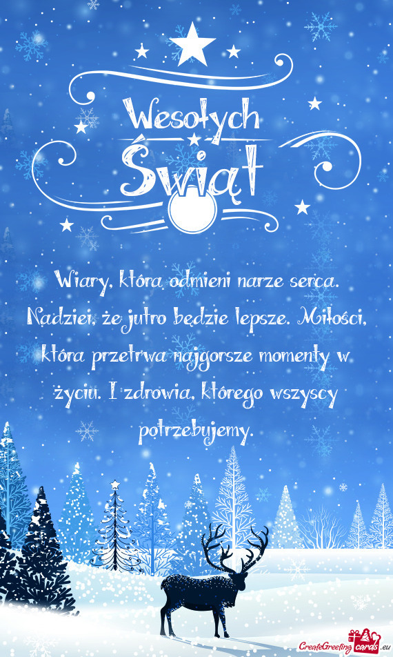 Wiary, która odmieni narze serca. Nadziei, że jutro będzie lepsze. Miłości, która przetrwa naj