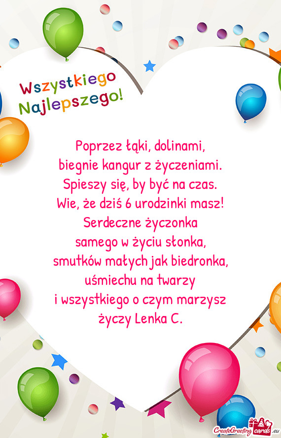 Wie, że dziś 6 urodzinki masz