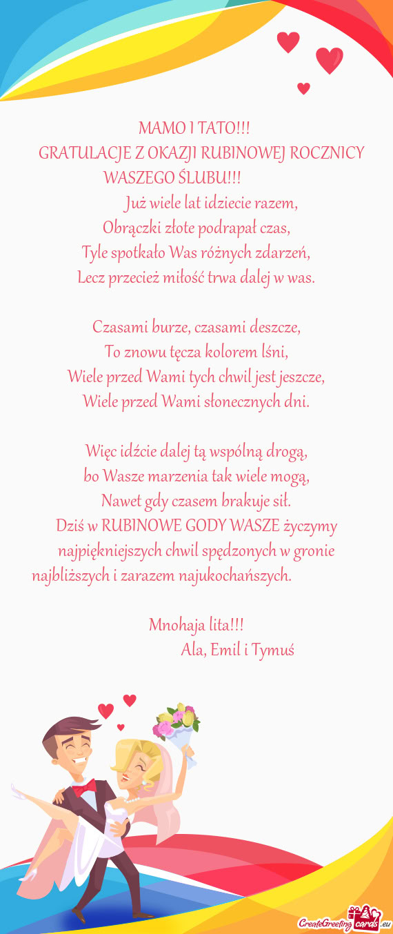 Więc idźcie dalej tą wspólną drogą