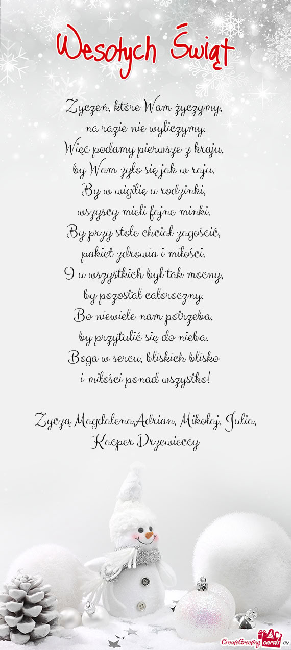 Więc podamy pierwsze z kraju