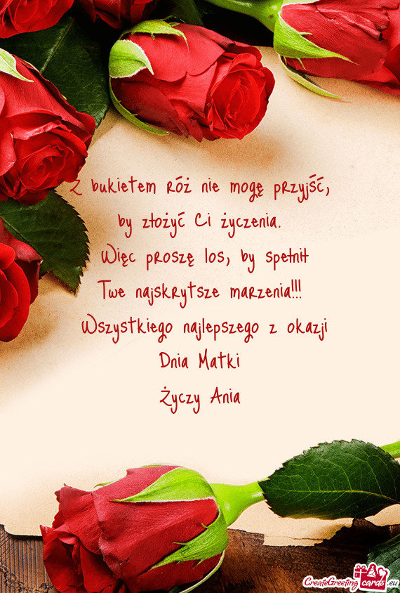 Więc proszę los, by spełnił