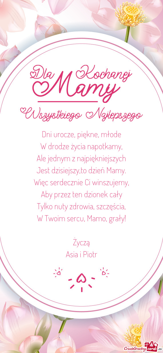 Więc serdecznie Ci winszujemy