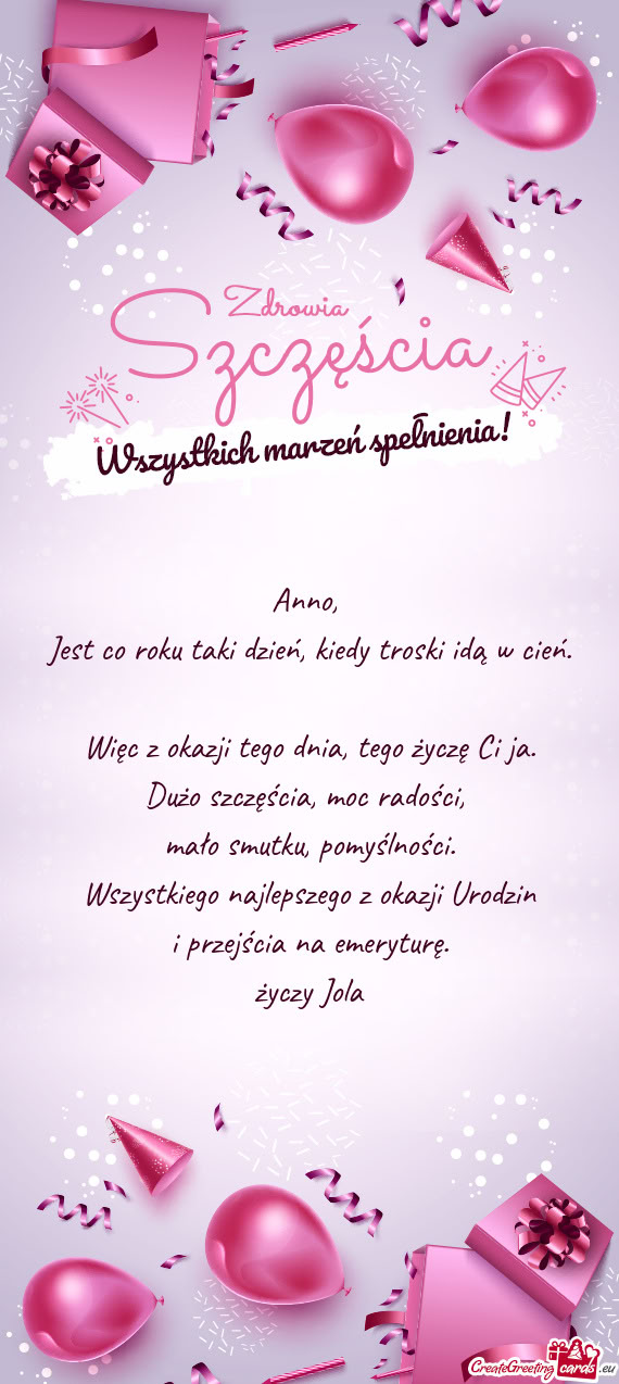 Więc z okazji tego dnia, tego życzę Ci ja