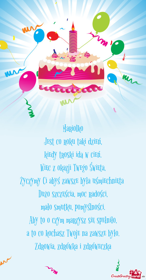 Więc z okazji Twego Święta