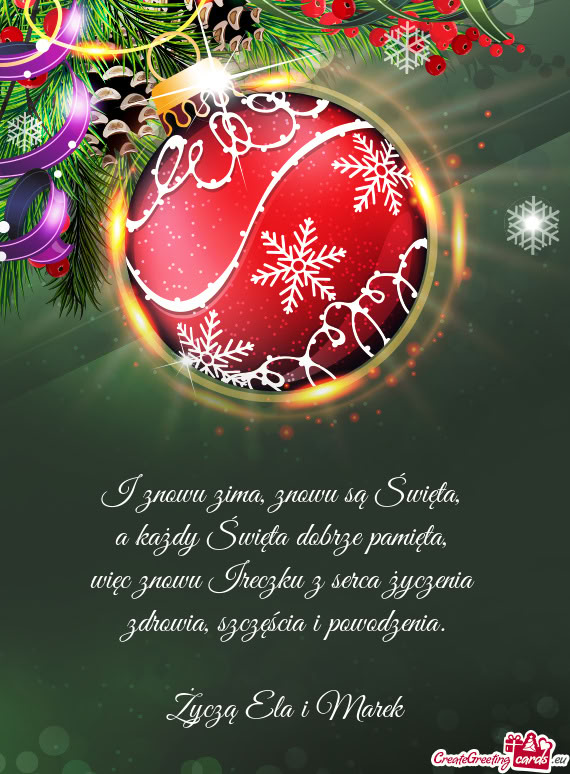 Więc znowu Ireczku z serca życzenia