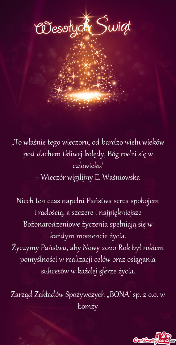 ~ Wieczór wigilijny E. Waśniowska