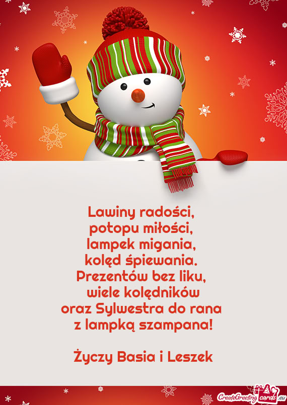Wiele kolędników oraz Sylwestra do rana z lampką szampana! Basia i Leszek