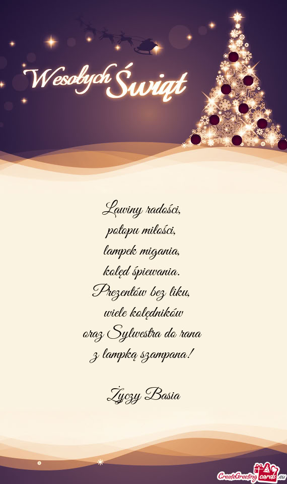 Wiele kolędników oraz Sylwestra do rana z lampką szampana! Basia