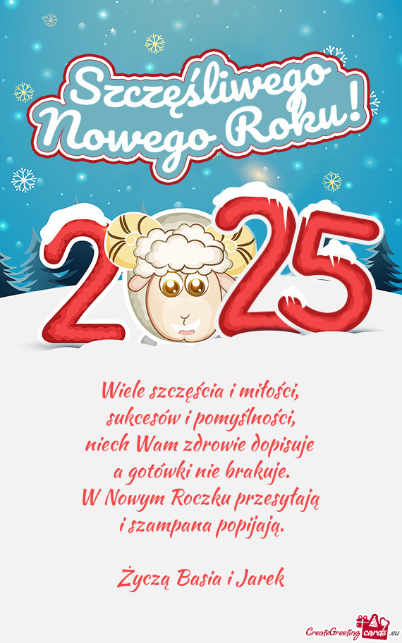 Wiele szczęścia i miłości,   sukcesów i pomyślności,  niech Wam zdrowie