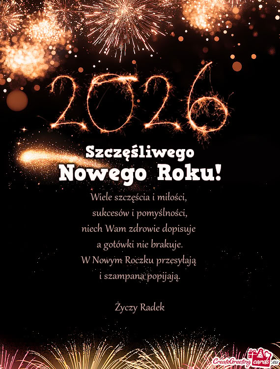 Wiele szczęścia i miłości,   sukcesów i pomyślności,  niech Wam zdrowie