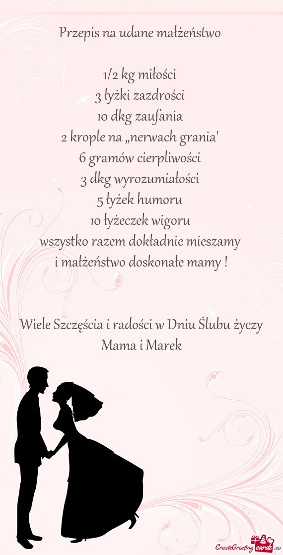 Wiele Szczęścia i radości w Dniu Ślubu Mama i Marek